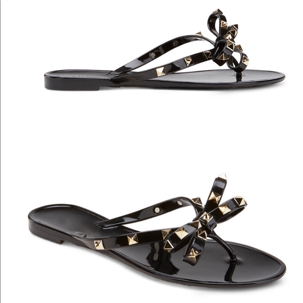 Rock stud flip flops- jelly/rubber